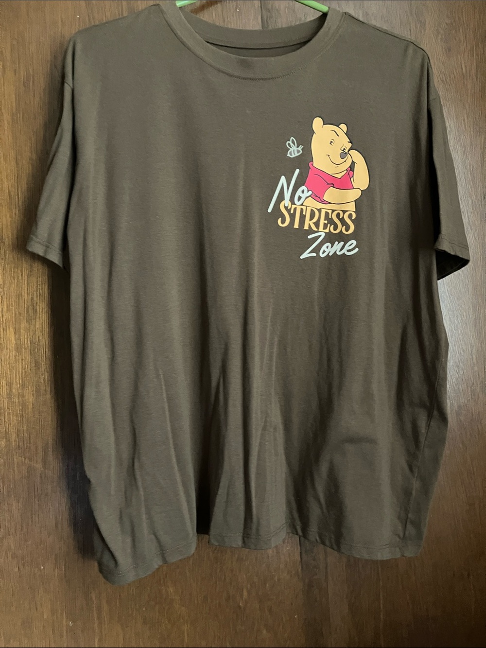 Disney Brown 'No Stress Zone' Winnie the Pooh Short Sleeve Tee